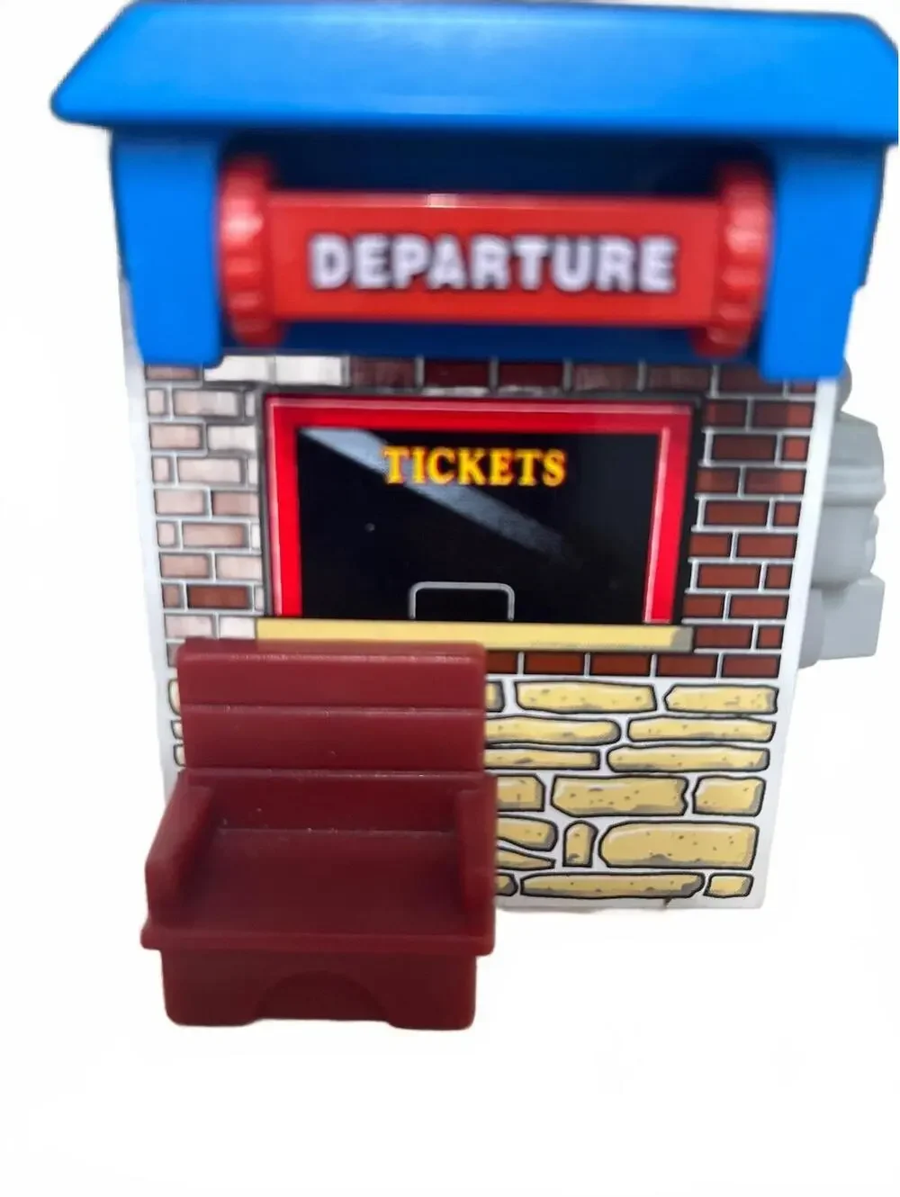 Ticket Booth Station Thomas & Friends Wooden Railway Departure Sign with Bench